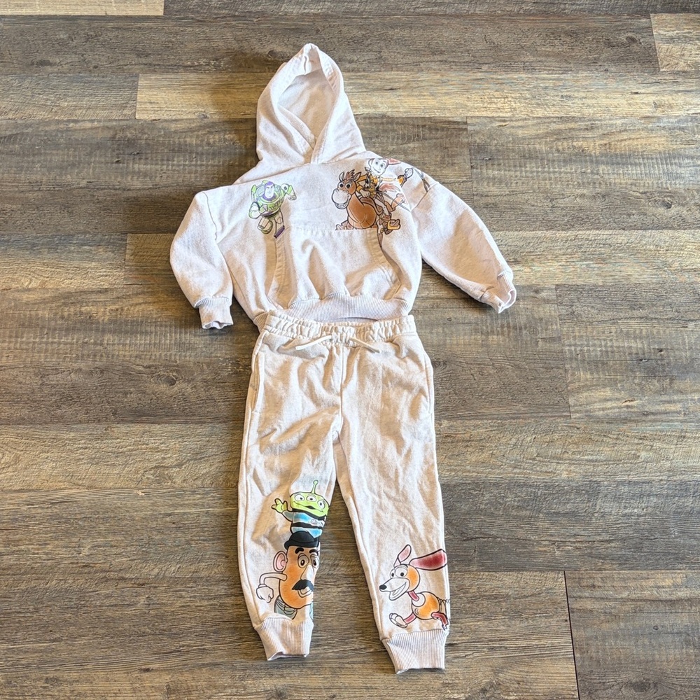 Disney Cream Cartoon Character Hoodie‎ and Jogger Set